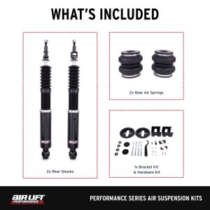 Volkswagen Beetle Suspension Kit - Rear - Air Lift - Performance with Air Spring End Caps, Progressive-rate Bellows, 32-level Damping Adjustment - Silver - `12-`19